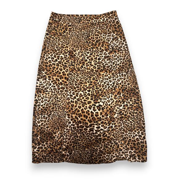 Nasty Gal Leopard Print A-lined Long Skirt Size 6 - Picture 1 of 9